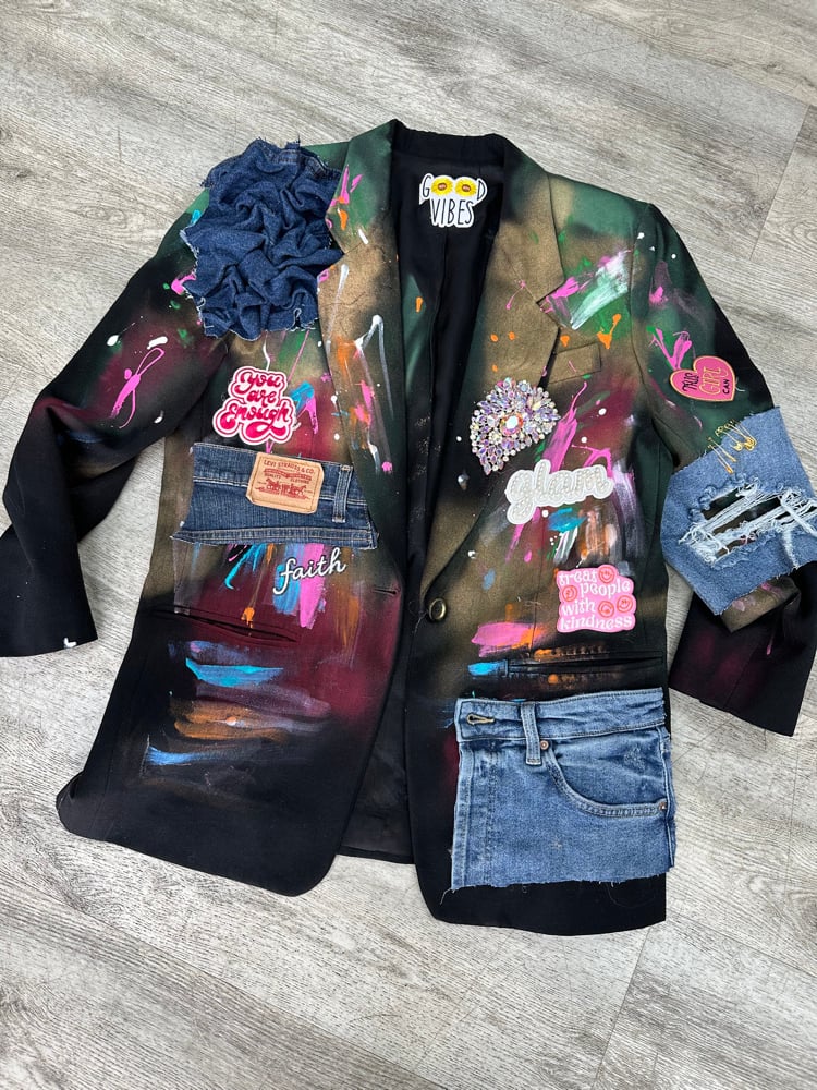 Image of THIS GIRL CAN CUSTOM PAINTED BLAZER