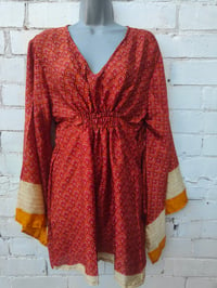 Image 1 of Bali Boho Mini Dress red and yellow