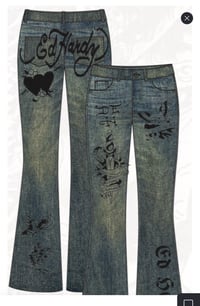 ED HARDY MULTI TATTOO BOOTCUT JEAN
