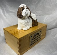 Image 4 of Custom Engraved Shih Tzu Lhasa Apso Urn Pet Portrait Figurine To Your Dog's Photo