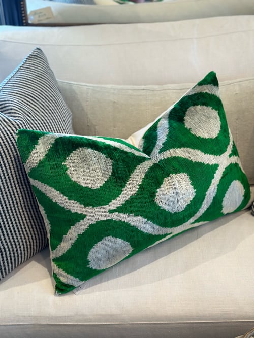 Image of Emerald Green Ikat Cushion