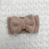 Muted Pink Sherpa Bow