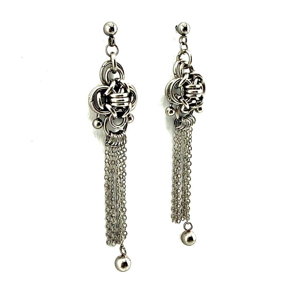 Image of Silver Luck Chain Earrings