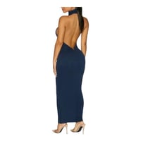 Image 4 of Backless Turtleneck Dress elegant long short sleeve