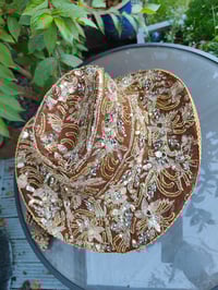Image 5 of Dolly cowboy hat - recycled sari fabric Brown