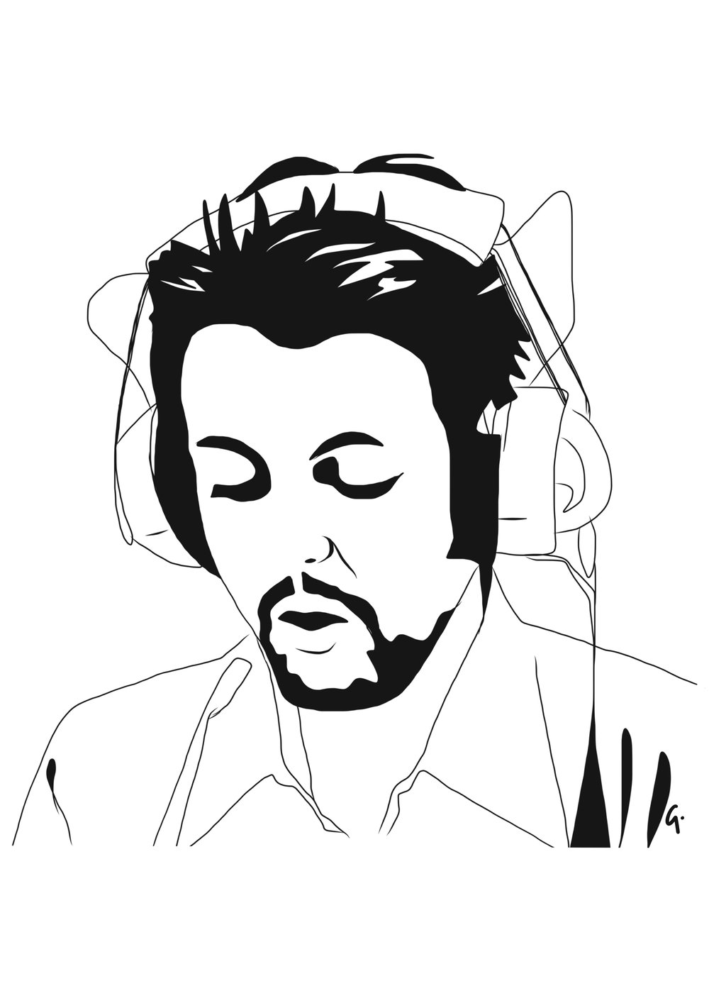 Paul McCartney black and white drawing