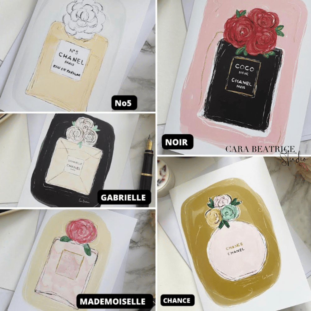 Image of Perfume - Chanel - greeting cards 