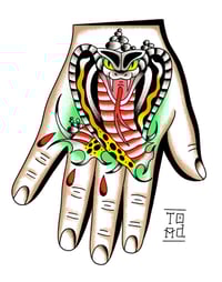 Snake Hand tattoo print 