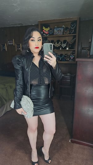 Image of Carina Faux Leather Skirt 