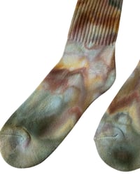 Image 4 of M/L Adult VANS Hand-Dyed Crew Socks in Earthy Muted Ice Dye