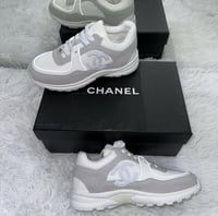 White/Gray Chanel Trainer Shoes