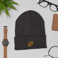 Image 3 of Sunflower D20 Embroidered Cuffed Beanie