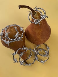 Image 4 of SILVER STAINLESS STEEL BARBED WIRE HOOPS 