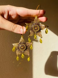 Image 1 of 🌟🖤Stapelia Starfish Flower🖤🌟 Earrings 