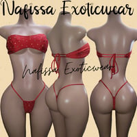 Image 6 of Valentine's Day (Red bandana, Red mesh, Shiny red Thong Sets)