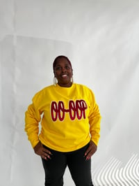 Image 1 of  OO-OOP SEQUINS  YELLOW CREWNECK 