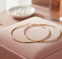 Image 4 of 18K Gold Plated Hoop Earrings 