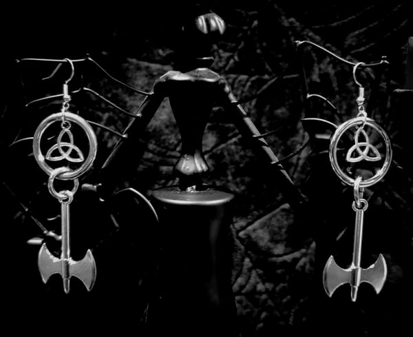 Image of Battle Axe + Triquetra Earrings