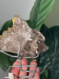 Image 3 of  SMOKEY RUTILE IN QUARTZ CLUSTER ON STAND M