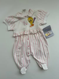 Image 2 of Baby tweety baseball romper