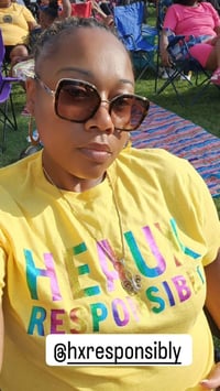 Yellow HR shirt rainbow letters