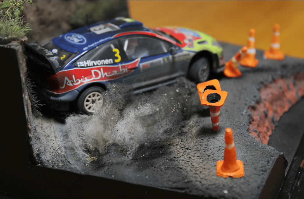 Image of Rally Diorama 1/43 scale Hirvonen New Zealand Ford Focus Art Piece WRC