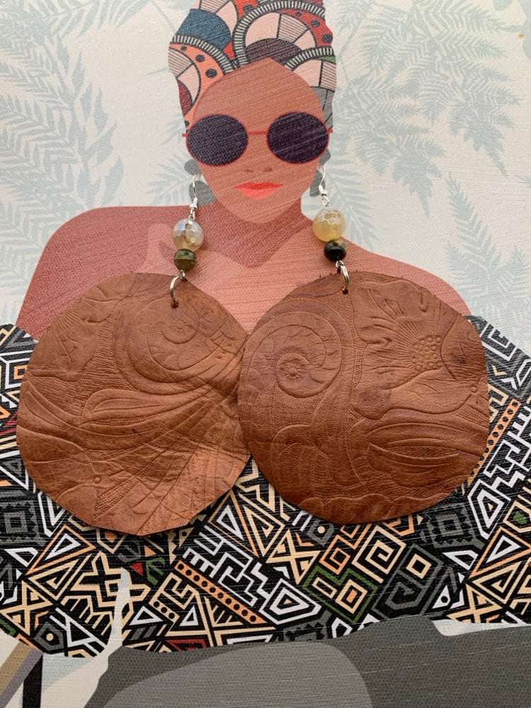 Image of Fall Leather Earrings 