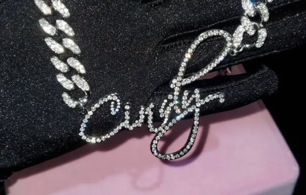 Image of Cursive cuban name necklace