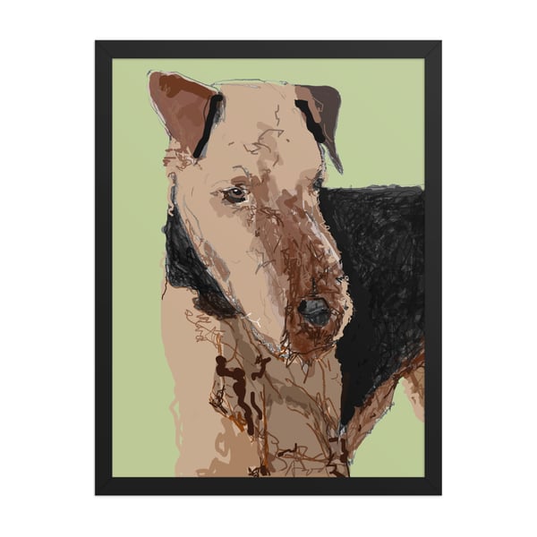 Image of AIREDALE FRAMED ART