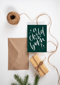 Image 3 of Set of four Handlettered Christmas Cards