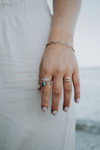 Image 3 of Sterling Silver Hammered Wavey Bangle 