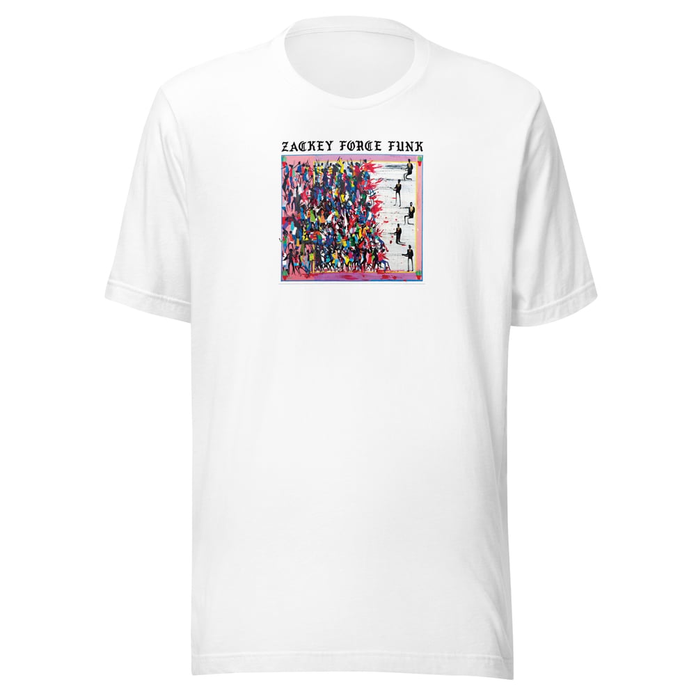 "ELECTRON DON" zackey force funk white cover art t-shirt