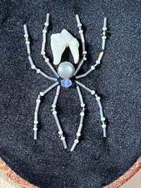 Image 3 of Silver Tooth Spider Embroidery Piece
