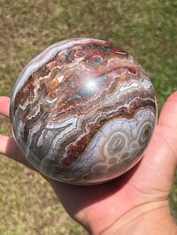 Image 13 of Mexican Lace Agate With Amethyst Sphere #2468