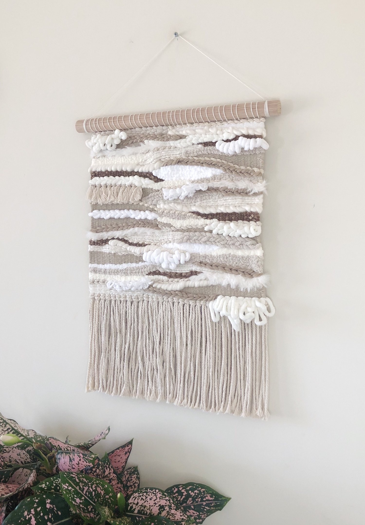 Image of Woven Wall Hanging - Neutral, Textured, Abstract (medium)