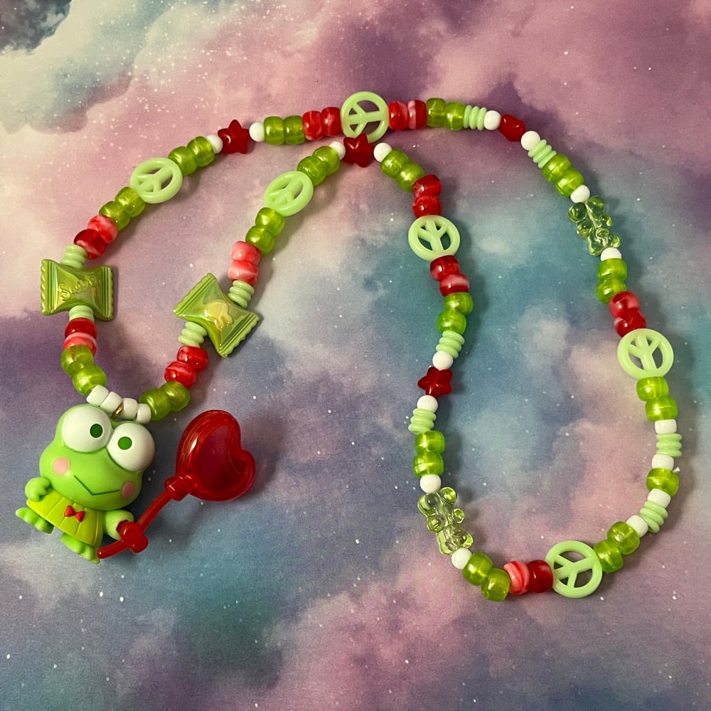 Image of Cute Frog Character Kandi Necklace