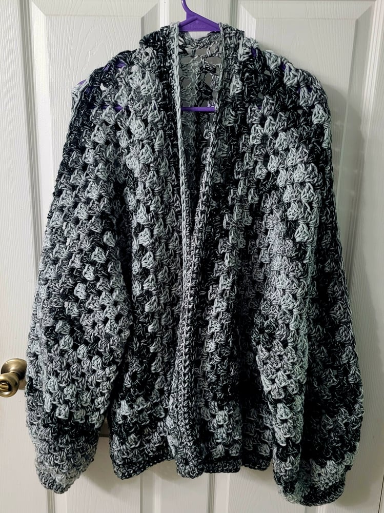 Image of Smokey Night Crochet Cardigan Small to XLarge