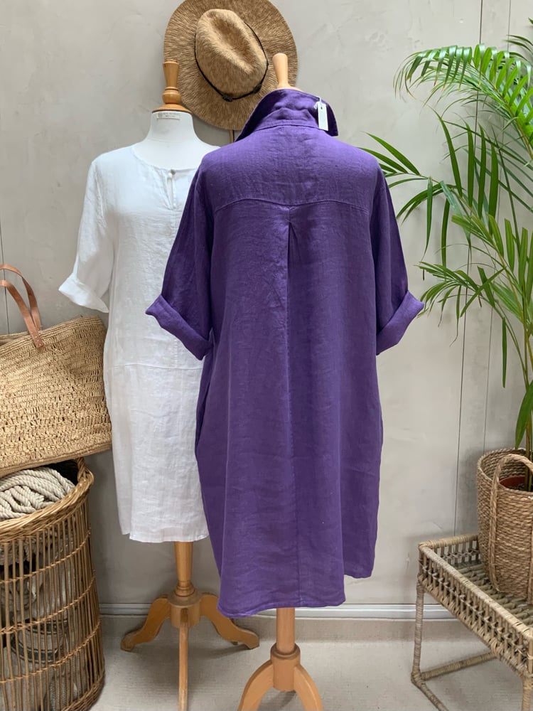 Image of Robe En Lin Daphné Violette 