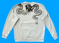 Image 2 of “BLUE BLOOD” CUSTOM PAINTED PULLOVER SWEATER XL