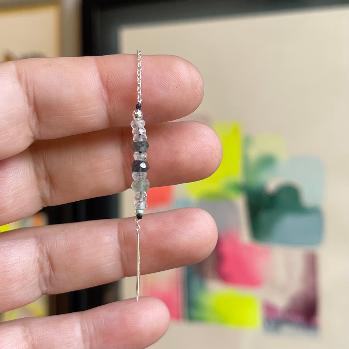 Image of gem thread earring