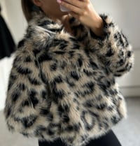 Leopard Faux Fur Lapel Jacket