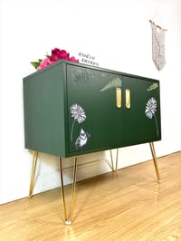 Image 2 of Upcycled Dark Green G Plan Cabinet / Drinks Cabinet / Record Cabinet 
