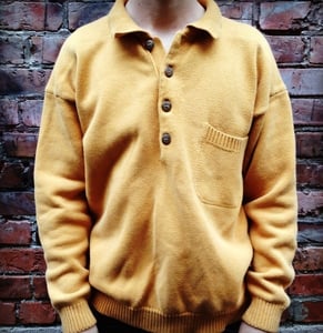 Image of Mens Mustard Button Sweater