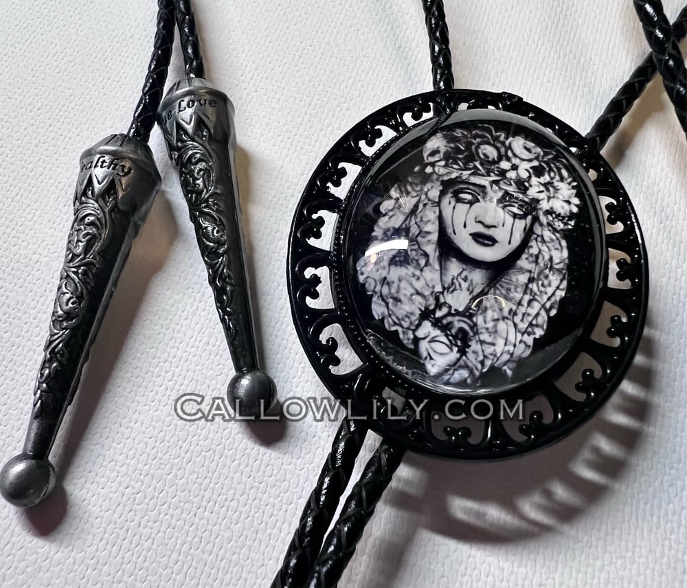 Image of Blackwork Bolo tie/necklace 