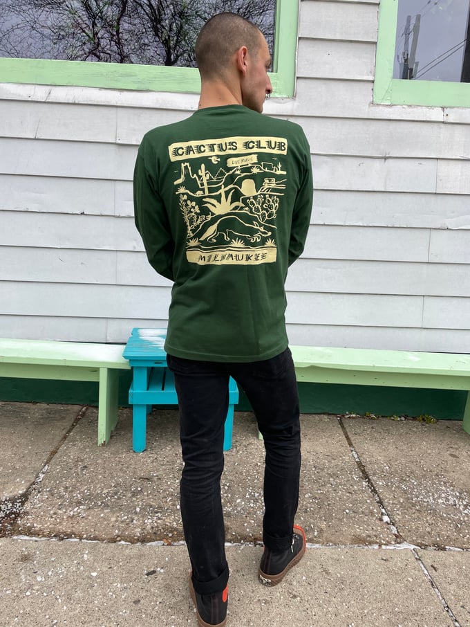 Image of Desert USA-made long sleeve with pocket tee 