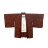 Antique Silk Haori (Sienna Brown with Curvy Stripes)