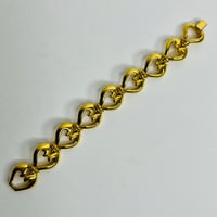 Image 1 of Vintage Crown Trifari Gold Tone Linked Hearts Bracelet
