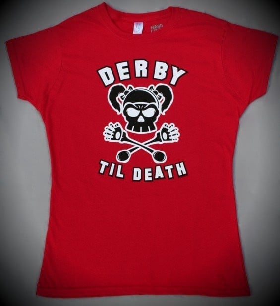 Image of Derby Til Death - Ladies Red T-Shirt