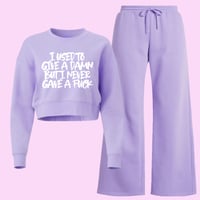 I Used To Give A Damn Sweatshirt & Jogger Wide Leg Pants
