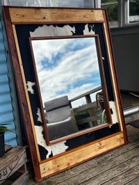 Image 3 of Large Cow Hide Mirror 